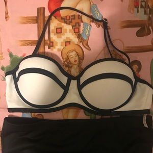 Retro bikini top by Aldo white/Black S/M